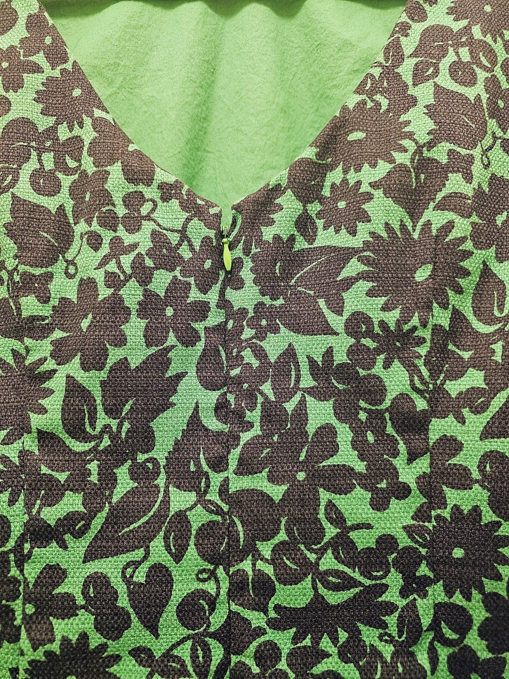 Boden Green & Navy Floral Jacquard Top Size 16 - Picture 5 of 7